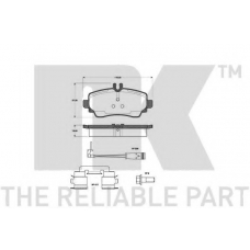 223349 NK Комплект тормозных колодок, дисковый тормоз