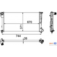 8MK 376 755-351 HELLA Радиатор, охлаждение двигателя