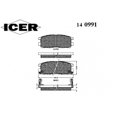 140991 ICER Комплект тормозных колодок, дисковый тормоз