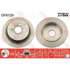 DF6129 TRW Тормозной диск