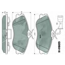 GDB816 TRW Комплект тормозных колодок, дисковый тормоз
