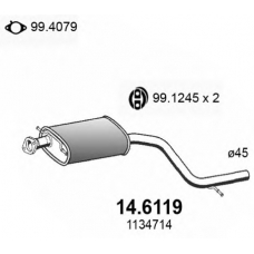 14.6119 ASSO Средний глушитель выхлопных газов