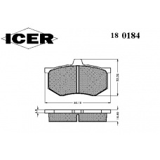 180184 ICER Комплект тормозных колодок, дисковый тормоз