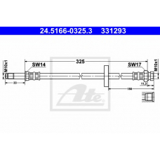 24.5166-0325.3 ATE Тормозной шланг