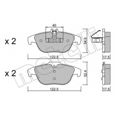 22-0666-2 METELLI Комплект тормозных колодок, дисковый тормоз