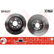 DF4337 TRW Тормозной диск