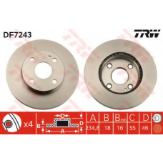 DF7243 TRW Тормозной диск
