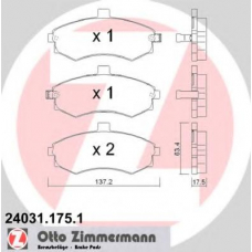 24031.175.1 ZIMMERMANN Комплект тормозных колодок, дисковый тормоз