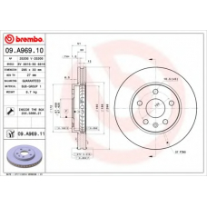 09.A969.10 BREMBO Тормозной диск