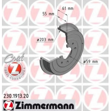 230.1913.20 ZIMMERMANN Тормозной барабан