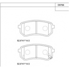 KD9766 ASIMCO Комплект тормозных колодок, дисковый тормоз