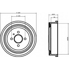 8DT 355 301-201 HELLA Тормозной барабан