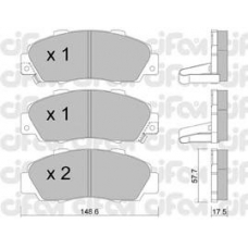 822-298-0 CIFAM Комплект тормозных колодок, дисковый тормоз