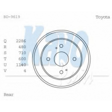 BD-9619 KAVO PARTS Тормозной барабан