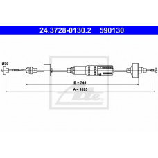 24.3728-0130.2 ATE Трос, управление сцеплением