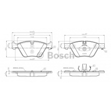 0 986 TB3 138 BOSCH Комплект тормозных колодок, дисковый тормоз