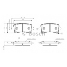 0 986 TB3 106 BOSCH Комплект тормозных колодок, дисковый тормоз