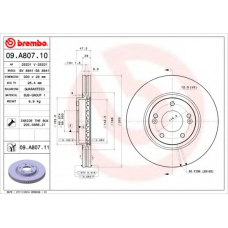 09.A807.10 BREMBO Тормозной диск