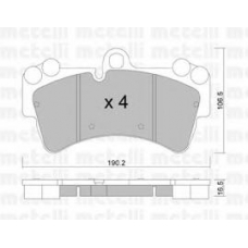 22-0654-0 METELLI Комплект тормозных колодок, дисковый тормоз