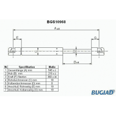 BGS10968 BUGIAD Газовая пружина, крышка багажник