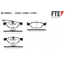 BL1893A2 FTE Комплект тормозных колодок, дисковый тормоз