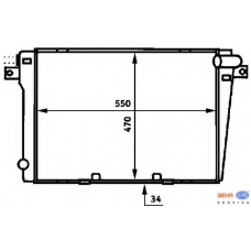 8MK 376 714-021 HELLA Радиатор, охлаждение двигателя