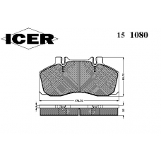 151080 ICER Комплект тормозных колодок, дисковый тормоз