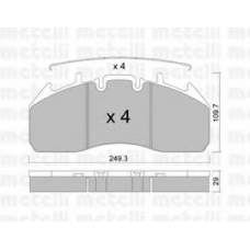 22-0809-0 METELLI Комплект тормозных колодок, дисковый тормоз