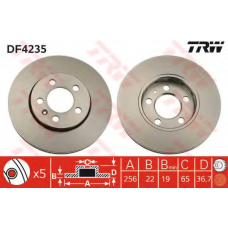 DF4235 TRW Тормозной диск