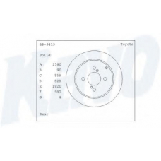 BR-9419 KAVO PARTS Тормозной диск