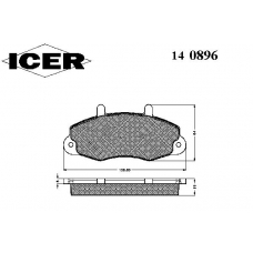 140896 ICER Комплект тормозных колодок, дисковый тормоз