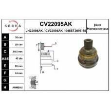 CV22095AK EAI Шарнирный комплект, приводной вал