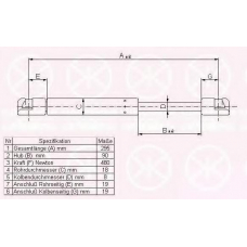 00607100 KLOKKERHOLM Газовая пружина, крышка багажник