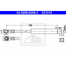 24.5299-0309.3 ATE Тормозной шланг
