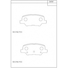 KD4747 ASIMCO Комплект тормозных колодок, дисковый тормоз