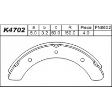 K4702 ASIMCO Комплект тормозных колодок