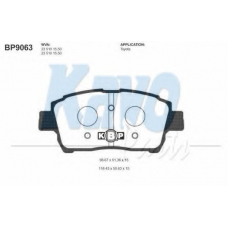 BP-9063 KAVO PARTS Комплект тормозных колодок, дисковый тормоз