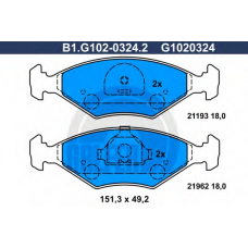 B1.G102-0324.2 GALFER Комплект тормозных колодок, дисковый тормоз