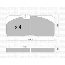 22-0271-0 METELLI Комплект тормозных колодок, дисковый тормоз