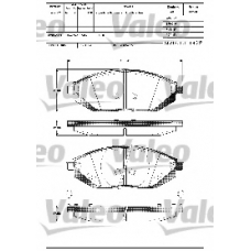 601291 VALEO Комплект тормозных колодок, дисковый тормоз