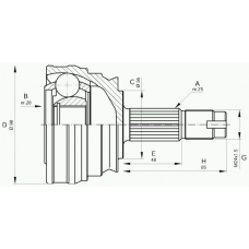 CVJ5238.10 OPEN PARTS Шарнирный комплект, приводной вал