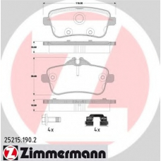 25215.190.2 ZIMMERMANN Комплект тормозных колодок, дисковый тормоз