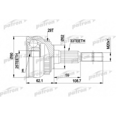 PCV1051 PATRON Шарнирный комплект, приводной вал