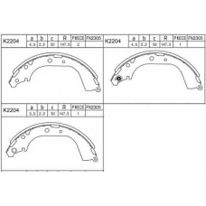 K2204 ASIMCO Комплект тормозных колодок