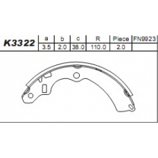 K3322 ASIMCO Комплект тормозных колодок