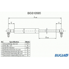 BGS10565 BUGIAD Газовая пружина, крышка багажник