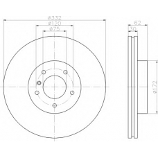 8DD 355 107-741 HELLA Тормозной диск