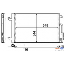 8FC 351 302-381 HELLA Конденсатор, кондиционер