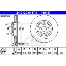 24.0130-0187.1 ATE Тормозной диск