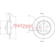 6110180 METZGER Тормозной диск